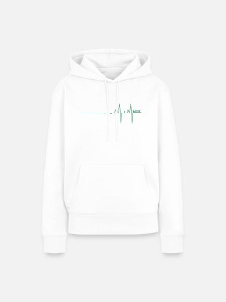 Alive pulse/UK - Frauen Premium Bio Hoodie - Weiß