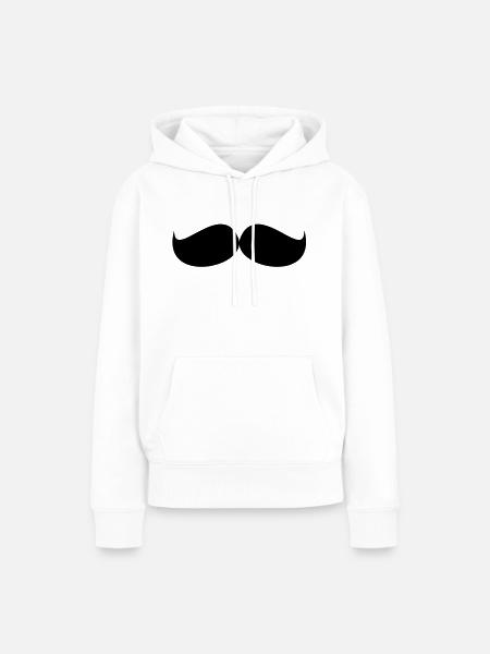 Schnurrbart / Mustache - Frauen Premium Bio Hoodie - Weiß