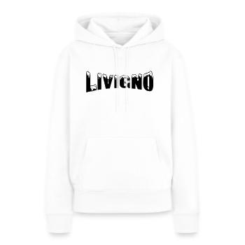Livigno station de ski (neige) - Sweat à capuche Premium bio Femme - blanc - Devant - Julia (174cm)