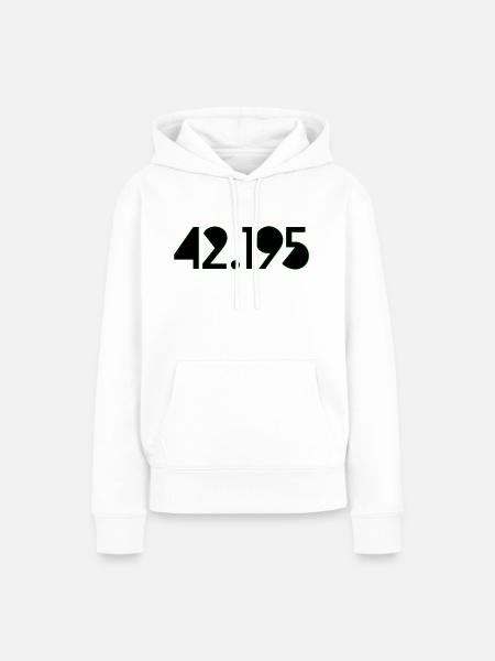 42 195 K - Frauen Premium Bio Hoodie - Weiß