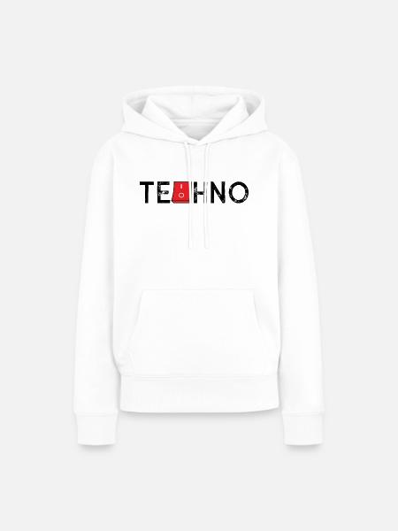Techno On Off - Frauen Premium Bio Hoodie - Weiß
