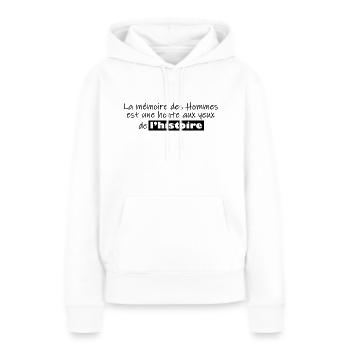 Mémoire des Hommes - Sweat à capuche Premium bio Femme - blanc - Devant - Julia (174cm)