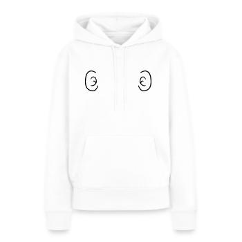 cartoon 2 grosse ohren ohr laut geraeusche lustig - Frauen Premium Bio Hoodie - Weiß - Vorne - Julia (174cm)