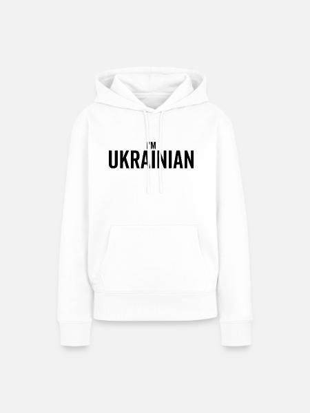 Ich bin Ukrainer - Frauen Premium Bio Hoodie - Weiß