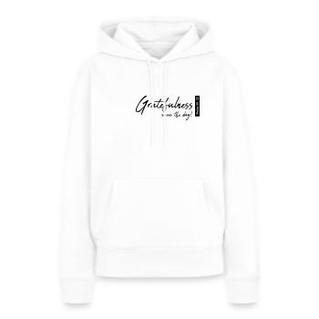 Reconnaissance - Sweat à capuche Premium bio Femme - blanc - Devant - Julia (174cm)