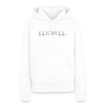 EKG Herzschlag Liebe - Frauen Premium Bio Hoodie - Weiß - Vorne - Julia (174cm)
