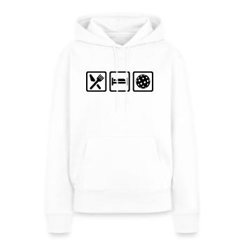 Floorball - Frauen Premium Bio Hoodie - Weiß - Vorne - Julia (174cm)