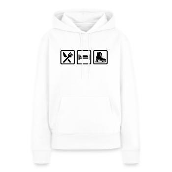 Schlittschuh - Frauen Premium Bio Hoodie - Weiß - Vorne - Julia (174cm)