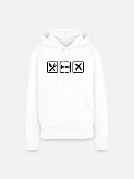 Flugzeug - Frauen Premium Bio Hoodie - Weiß