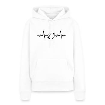 Fréquence cardiaque du football - Sweat à capuche Premium bio Femme - blanc - Devant - Julia (174cm)