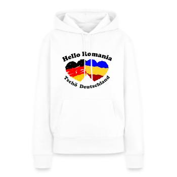 Umzug nach Rumänien - Frauen Premium Bio Hoodie - Weiß - Vorne - Julia (174cm)