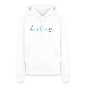 Freundlichkeit - Frauen Premium Bio Hoodie - Weiß - Vorne - Julia (174cm)