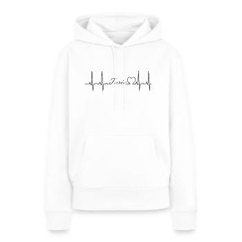 Turin - Sweat à capuche Premium bio Femme - blanc - Devant - Julia (174cm)