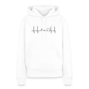 Rome - Sweat à capuche Premium bio Femme - blanc - Devant - Julia (174cm)