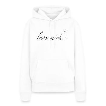 lass mich - Frauen Premium Bio Hoodie - Weiß - Vorne - Julia (174cm)