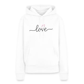 Love V-Heart – Simple and modern love writing - Women’s Premium Organic Hoodie - white - Front - Julia (174cm)