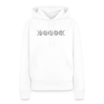 phases de lune demi-lune pleine lune faucille lune planète zw - Sweat à capuche Premium bio Femme - blanc - Devant - Julia (174cm)