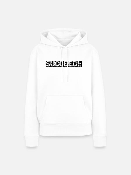 SUCCEED!: - Frauen Premium Bio Hoodie - Weiß