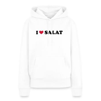 J'aime salade - Sweat à capuche Premium bio Femme - blanc - Devant - Julia (174cm)