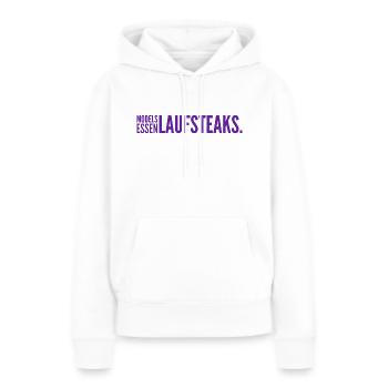 MODELS essen Lauf STEAKS +++ Funny and New Design! - Frauen Premium Bio Hoodie - Weiß - Vorne - Julia (174cm)