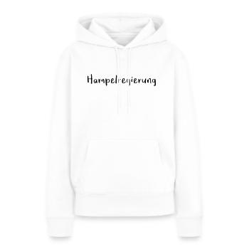 Hampelregierung Logo Text Selfmade - Frauen Premium Bio Hoodie - Weiß - Vorne - Julia (174cm)
