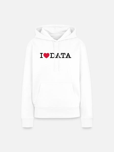 Daten I Love - Frauen Premium Bio Hoodie - Weiß
