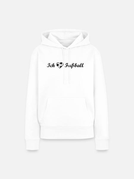 Ich liebe Fußball - Frauen Premium Bio Hoodie - Weiß
