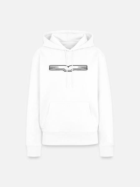 Bildung offenes Buch Seiten - Frauen Premium Bio Hoodie - Weiß