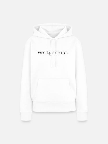 Urlaub reisen Welt Strand Berg Meer glücklich - Frauen Premium Bio Hoodie - Weiß