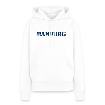 Hamburg Slogan - Hansestadt - Hamburger Hafen - Frauen Premium Bio Hoodie - Weiß - Vorne - Julia (174cm)