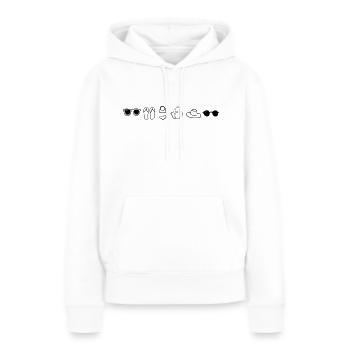 Strandoutfit,Bikini,Sonnenlicht,Brille,stilvoll, - Frauen Premium Bio Hoodie - Weiß - Vorne - Julia (174cm)