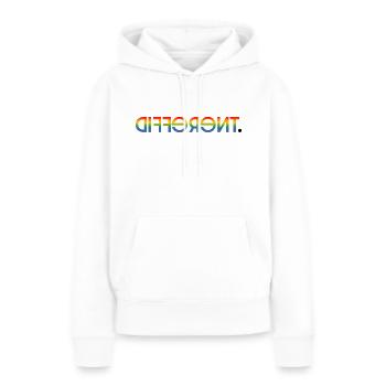 différent - Sweat à capuche Premium bio Femme - blanc - Devant - Julia (174cm)
