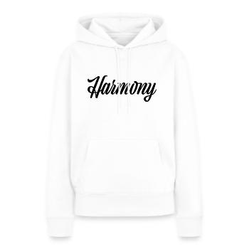 Harmonie - Sweat à capuche Premium bio Femme - blanc - Devant - Julia (174cm)