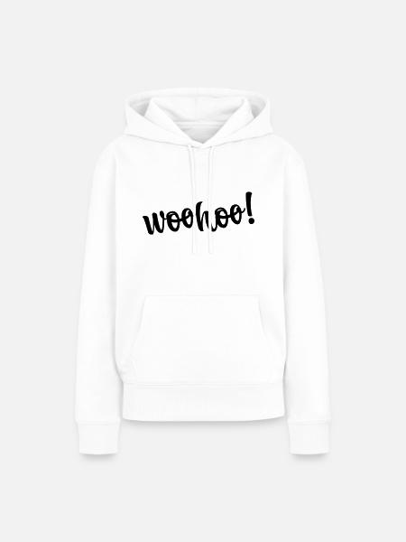 woohoo - Frauen Premium Bio Hoodie - Weiß