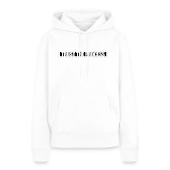 faire confiance au processus Devis - Sweat à capuche Premium bio Femme - blanc - Devant - Julia (174cm)