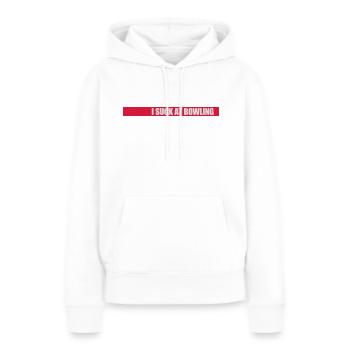 Je suis nul au bowling - Sweat à capuche Premium bio Femme - blanc - Devant - Julia (174cm)