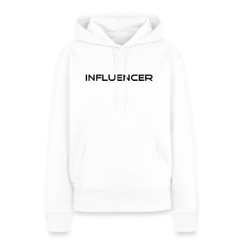 Slogan d’influenceur - Logo - Publicité - Marketing - Sweat à capuche Premium bio Femme - blanc - Devant - Julia (174cm)