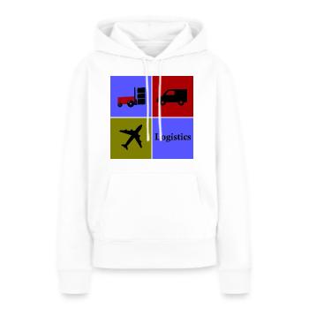 Entreprise de transport et de logistique - Sweat à capuche Premium bio Femme - blanc - Devant - Julia (174cm)