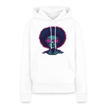 Discothèque - Sweat à capuche Premium bio Femme - blanc - Devant - Julia (174cm)