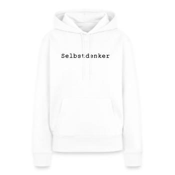 Selbstdenker - Sweat à capuche Premium bio Femme - blanc - Devant - Julia (174cm)