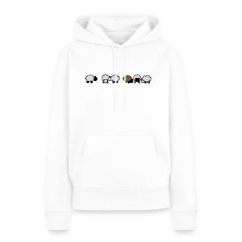 mouton - Sweat à capuche Premium bio Femme - blanc - Devant - Julia (174cm)