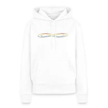 Regenbogen Unendlichkeit - Frauen Premium Bio Hoodie - Weiß - Vorne - Julia (174cm)