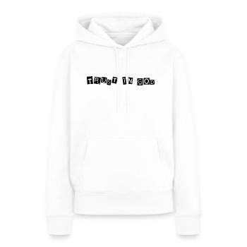 Confiance en Dieu - Sweat à capuche Premium bio Femme - blanc - Devant - Julia (174cm)