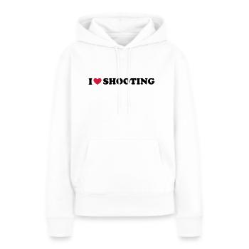 I Love Shooting - Frauen Premium Bio Hoodie - Weiß - Vorne - Julia (174cm)