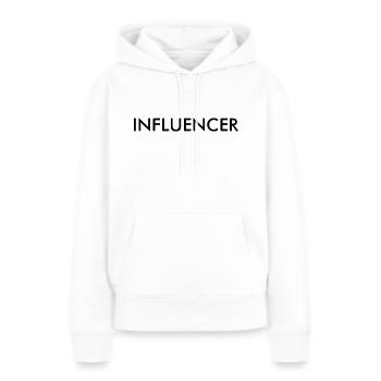 Slogan d’influenceur - Logo - Publicité - Marketing - Sweat à capuche Premium bio Femme - blanc - Devant - Julia (174cm)