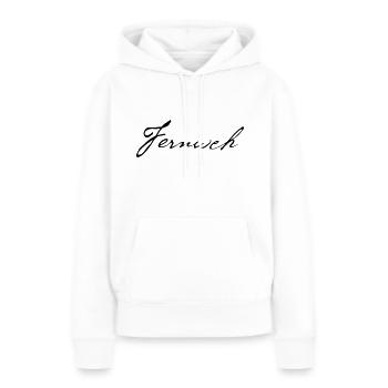 Fernweh - Frauen Premium Bio Hoodie - Weiß - Vorne - Julia (174cm)