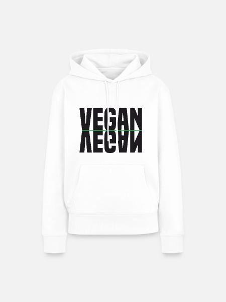 Vegan Gespiegelt - Frauen Premium Bio Hoodie - Weiß