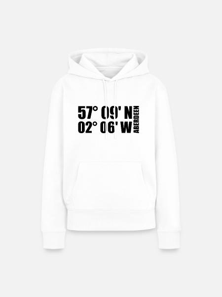 Aberdeen Koordinaten - Frauen Premium Bio Hoodie - Weiß