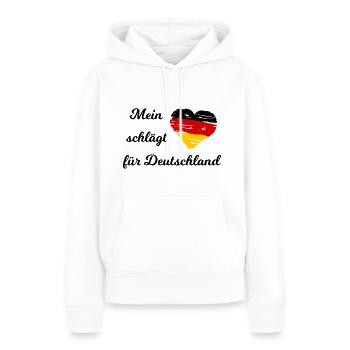 Die Deutschland Liebe - Frauen Premium Bio Hoodie - Weiß - Vorne - Julia (174cm)