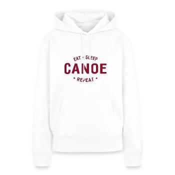 Manger dormir Canoë Répéter - Pagayer - Pagayer - Canoë - Sweat à capuche Premium bio Femme - blanc - Devant - Julia (174cm)